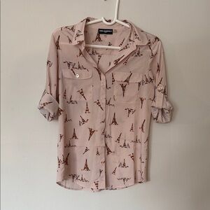 Karl Lagerfeld Pink Eiffel Tower Blouse